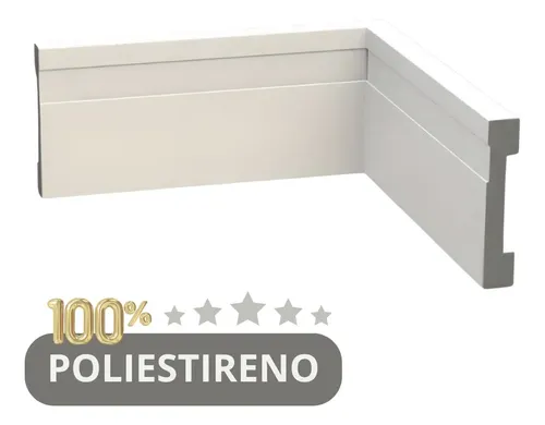 Kit 10 Barras Rodapé De Poliestireno 7 Cm Altura