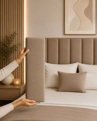 Kit 10 cabeceira estofada 60x20 modulada cama king size box