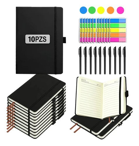 Kit 10 caderneta para escritorios e escolas c caneta y notas