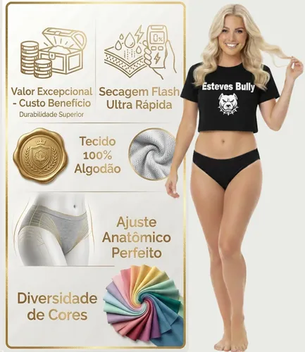 Kit 10 Calcinhas Conforto De Algodão Tanga Super Confortável
