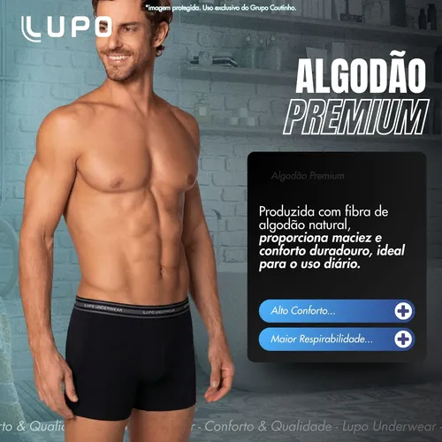 Kit 10 Cueca Boxer Lupo Algodão Cotton Conforto Original Box