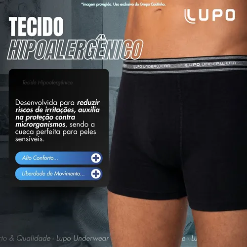 Kit 10 Cueca Boxer Lupo Algodão Cotton Conforto Original Box
