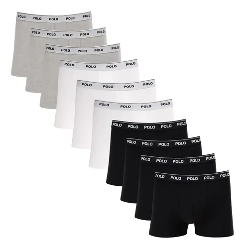 Kit 10 cuecas algodao premium polo star cotton boxer urban