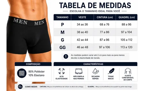 Kit 10 Cuecas Boxer Em Microfibra Adulto Premium