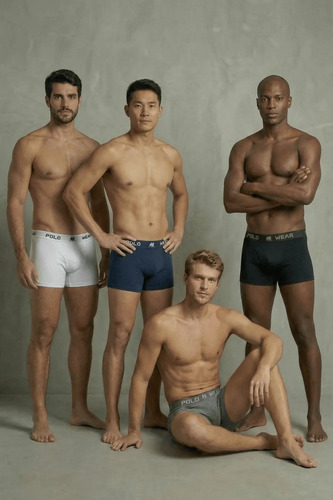 Kit 10 Cuecas Boxer Lisa Polo Wear Sortido
