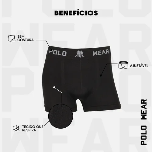 Kit 10 Cuecas Boxer Lisa Polo Wear Sortido