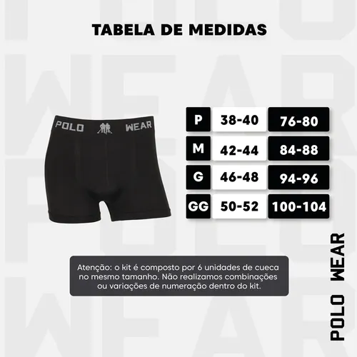 Kit 10 Cuecas Boxer Lisa Polo Wear Sortido