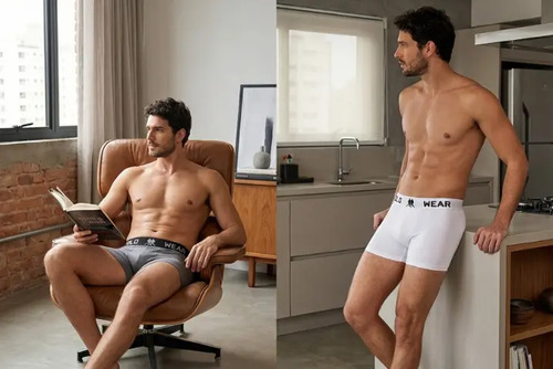 Kit 10 Cuecas Boxer Lisa Polo Wear Sortido