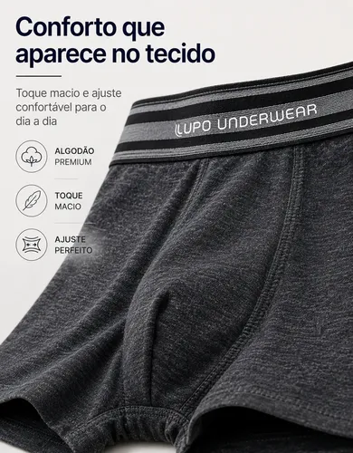 Kit 10 Cuecas Boxer Lupo Algodão Confortável Box Original
