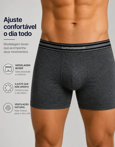 Kit 10 Cuecas Boxer Lupo Algodão Confortável Box Original
