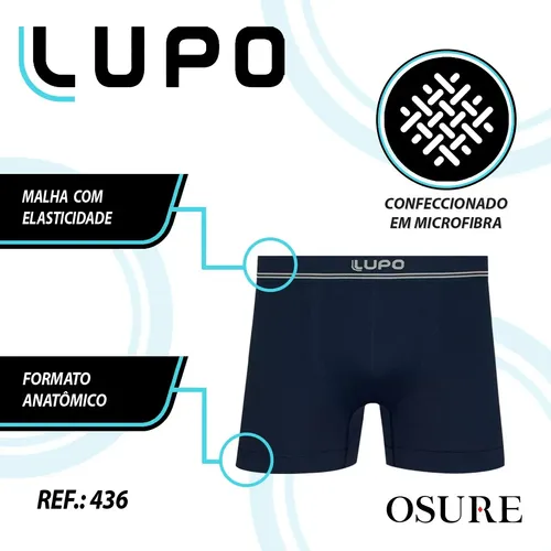 Kit 10 Cuecas Boxer Lupo Poliamida Sem Costura Box Original