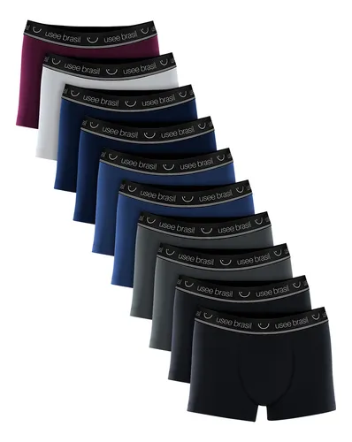 Kit 10 cuecas boxer masculina em algodao adulto usee