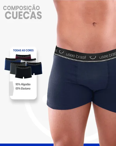 Kit 10 Cuecas Boxer Masculina Em Algodão Adulto Usee