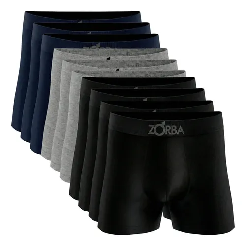 Kit 10 cuecas boxer zorba box algodao sem costura original