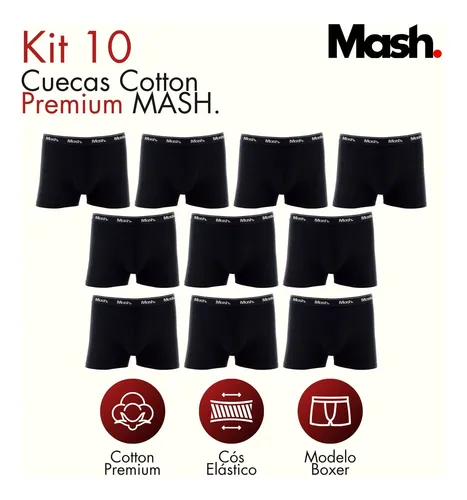 Kit 10 Cuecas Mash Boxer Original Masculino Algodão Atacado