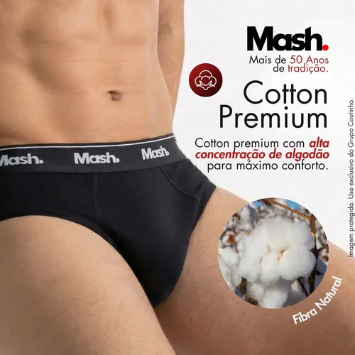 Kit 10 Cuecas Mash Masculino Slip Algodão Cotton Original
