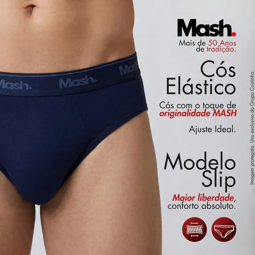 Kit 10 Cuecas Mash Masculino Slip Algodão Cotton Original