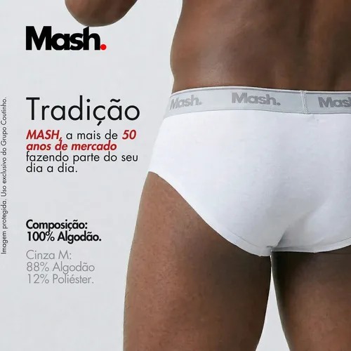 Kit 10 Cuecas Mash Masculino Slip Algodão Cotton Original