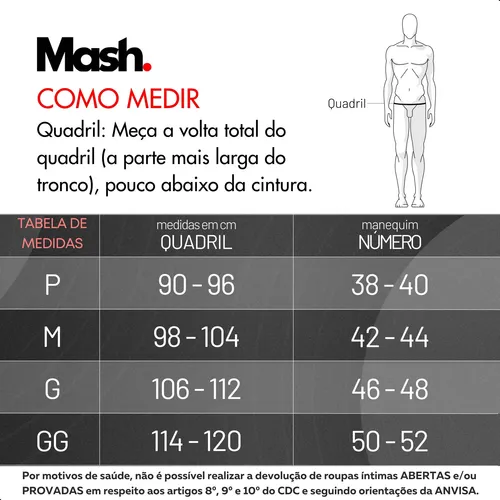 Kit 10 Cuecas Mash Masculino Slip Algodão Cotton Original