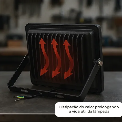 Kit 10 Holofote Refletor Led Eco Pro 100w Luz Branco Frio