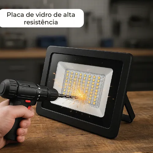 Kit 10 Holofote Refletor Led Eco Pro 100w Luz Branco Frio