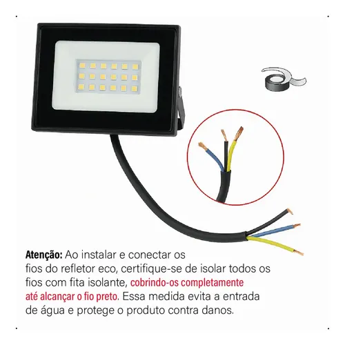 Kit 10 Holofote Refletor Led Eco Pro 100w Luz Branco Frio