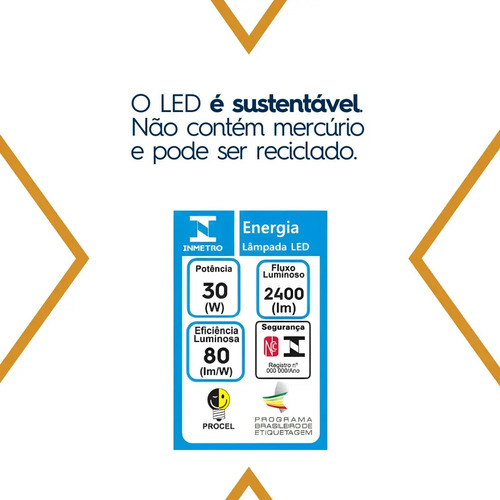 Kit 10 Lampada Led 30w Bulbo 6500k Branco Frio Alta Potência Bivolt 110v 220v Goodlux
