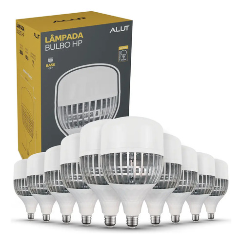 Kit 10 lampadas led bulbo hp 100w 6500k branco frio e27