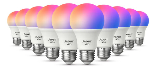 Kit 10 lampadas led pera smart inteligente wi fi 24ghz alexa