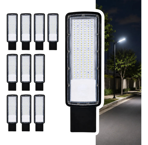 Kit 10 luminaria led p poste 300w iluminacao publica bivolt