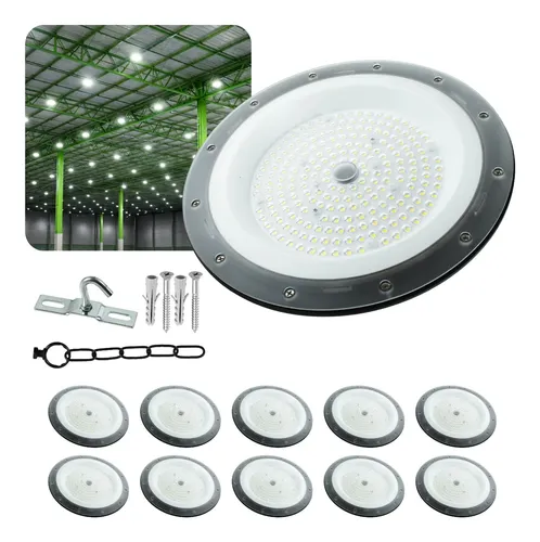 Kit 10 luminarias led ufo 500w high bay galpao bivolt 6500k