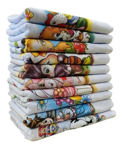 Kit 10 Pano De Prato Estampado 100% Algodão - 35cm X 60cm