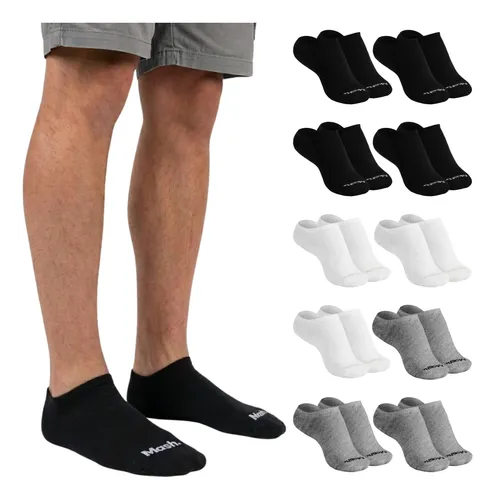 Kit 10 pares meia invisivel soquete algodao confortavel mash