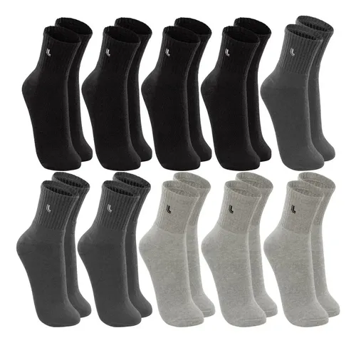Kit 10 pares meia lupo original masculina cano medio algodao 1