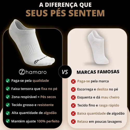 Kit 10 Pares Meias Zhamaro Algodão Sapatilha Invisível