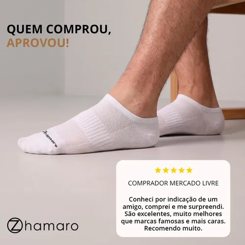 Kit 10 Pares Meias Zhamaro Algodão Sapatilha Invisível