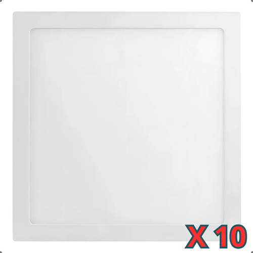 Kit 10 Plafon Led Embutir 36w 40x40 Branco Estrutura Branco-frio 6500k EVERLED