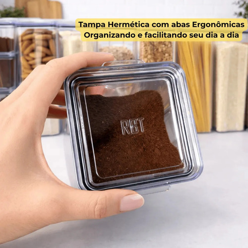 Kit 10 Pote Herméticos Empilháveis Porta Mantimento Rebirth