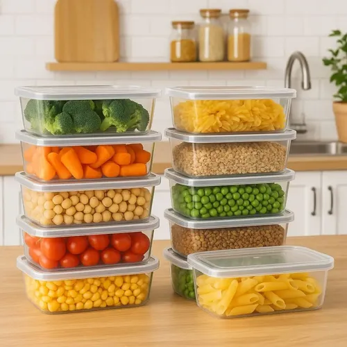 Kit 10 potes 500ml bpa free freezer microondas reutilizavel