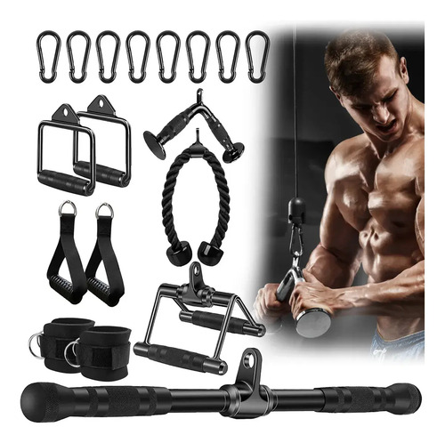 Kit 10 puxadores anatomicos academia musculacao c 8 ganchos