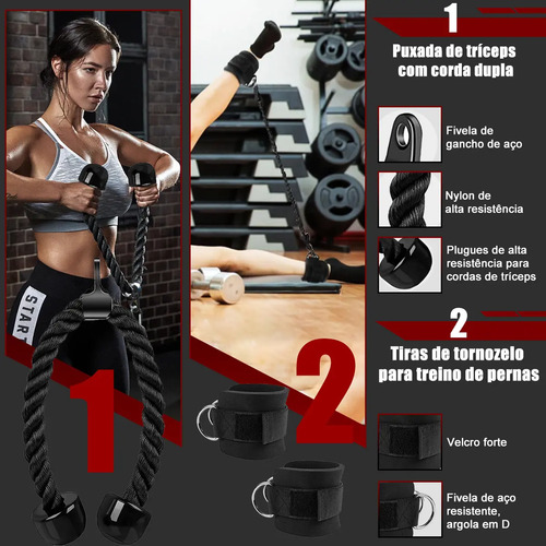 Kit 10 Puxadores Anatômicos Academia Musculação C/ 8 Ganchos