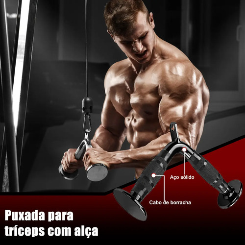 Kit 10 Puxadores Anatômicos Academia Musculação C/ 8 Ganchos