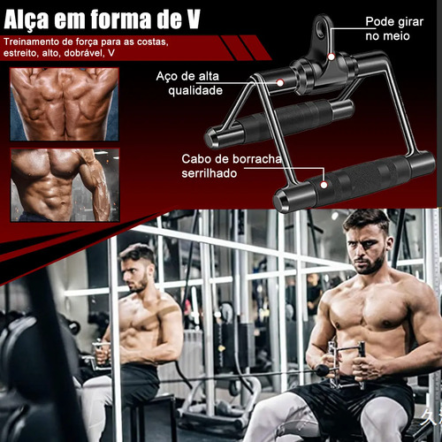Kit 10 Puxadores Anatômicos Academia Musculação C/ 8 Ganchos