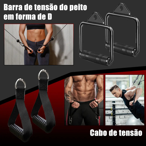Kit 10 Puxadores Anatômicos Academia Musculação C/ 8 Ganchos
