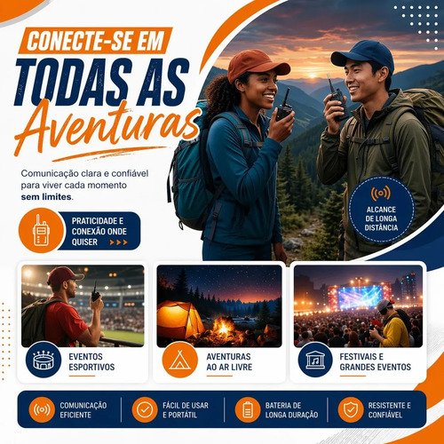 Kit 10 Radio Walk Talk Comunicador 16 Ch 12km Baofeng 777 Ht Cor Preto Familar