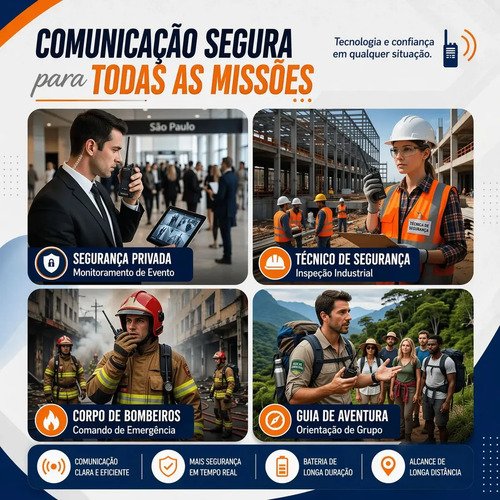 Kit 10 Radio Walk Talk Comunicador 16 Ch 12km Baofeng 777 Ht Cor Preto Familar