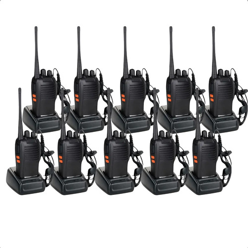 Kit 10 radio walk talk comunicador 16 ch baofeng 777s ht
