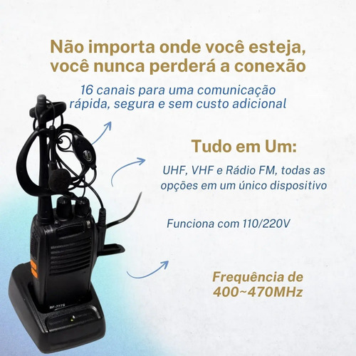 Kit 10 Radio Walk Talk Comunicador 16 Ch Baofeng 777s Ht