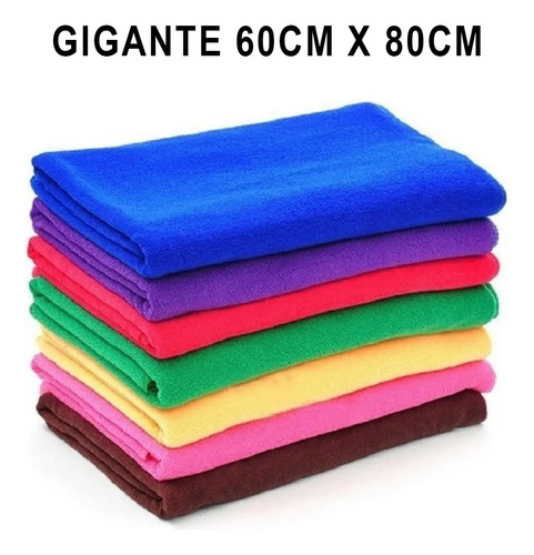 Kit 10 un panos chao gigante microfibra 80x60 mais vendido
