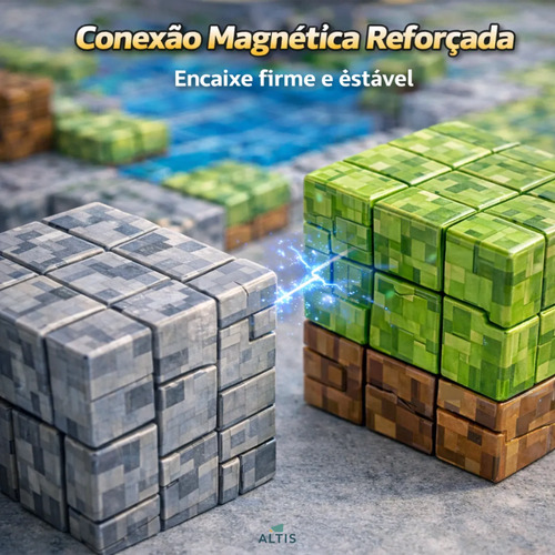 Kit 100 Blocos Magnéticos De Montar Construção Brinquedo